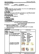 Giáo án Tiếng anh lớp 6 - Tiết 12 đến 19 - Năm học 2016-2017 - Đỗ Thị Cúc